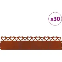 Syfax Rasenkanten 30 pcs Rostig 103 x 0,05 x 22 cm Wetterfeststahl