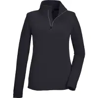Killtec Fleeceshirt "KSW 62 WMN FLC SHRT", Damen, Gr. 48, schwarz (midnight), Obermaterial: 100% Polyester, Shirts Fleeceshirt, Fleeceshirt mit Stehkragen, Reißverschluss und Kinnschutz