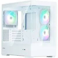 Zalman P30 V2, Mini Tower, PC, Weiß, micro ATX, Mini-ITX, Kunststoff, Stahl, Gehärtetes Glas, Gaming