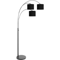 Steinhauer Stehlampe Sparkled light mit schwarzen Hauben