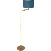 Steinhauer Stehlampe Bella Bronze mit blauer Kappe