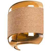 SLV Wandlampe Pantilo Rope braun/amber/gold Glas Breite 20cm