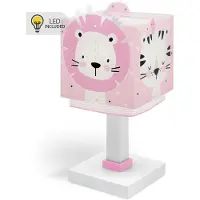 DALBER Kinder-Tischlampe Baby Jungle, rosa, G4, Breite 14 cm