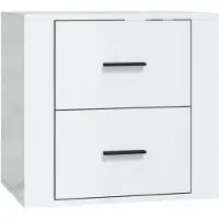 Syfax Wand-Nachttisch Hochglanz-Weiß 50x36x47 cm