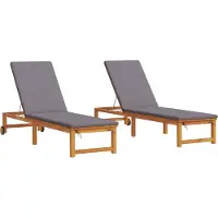 Syfax Sonnenliege 2 stk. Massivholz Akazie Braun