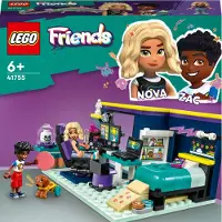 LEGO 41755 Friends Novas Zimmer Gaming Spielzeug mit Zac Mini-Puppe und Pickle der Hund, kleine Geschenke für Kinder ab 6 Jahren, 2023 Serie Figuren