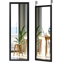 Northix 120 x 37 cm Wandspiegel Türspiegel mit Höhenverstellbaren Hängehaken Spiegel für Schlafzimmer
