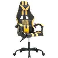 Syfax Gaming-Stuhl Drehbar Schwarz und Golden Kunstleder