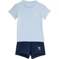 Adidas Originals Trainingsanzug ORIGINALS "TEE SET", Kinder, Gr. 80, blau (crsk), Obermaterial: 100% Baumwolle, Sportanzüge Trainingsanzug, Trainingsanzug für Babys, 2-teilig, sportlicher Stil