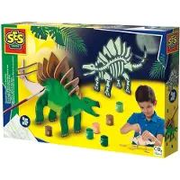 SES Creative Creative Holz Dino glow in the dark, Bastelset für Kinder, 5 Jahr(e), Mehrfarbig