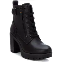 Refresh für Damen. 17123202-NEGRO Stiefelette mit Schnalle -Höhe Absatz 8cm- schwarz (37), 5 bis 8 cm, Schnürsenkel, Reißverschluss, Lässig,