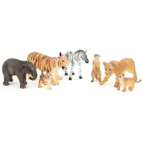 BULLYLAND Wildnis Set 7 Tiere Elefant Tiger Zebra Löwe Erdmännchen PVC-frei Kinderfiguren