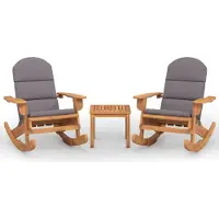 Syfax 3-tlg. Garten-Lounge-Set Adirondack Massivholz Akazie