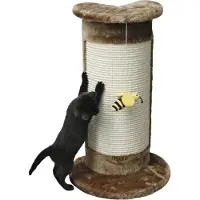 Kerbl Kratzbaum Eckig, Kratzstamm, 58cm, Braun, Mit Spielzeug Biene