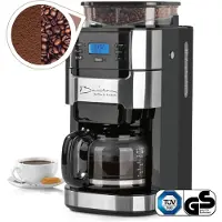 DS Produkte Barista 04289 / CM1025AE-GS Filterkaffeemaschine, Glaskanne, 12 Tassen, Zeitschaltuhr, Aromawahl, Integriertes Mahlwerk