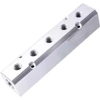 TC TECHNIC Verteilerleiste Pneumatik Aluminium Gewinde 2x1/2 5x1/4 Zoll Einbau