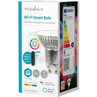 Nedis SmartLife LED-Spot - Wi-Fi - GU10 - 345 lm - 5 W - RGB / Warm bis kühlen weiß - 2700 - 6500 K - Energieklasse: G - Android / IOS - PAR16 - 1 Stück