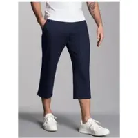 Trigema Jerseyhose "3/4 Freizeithose", Herren, Gr. S, US-Größen, blau (navy), Single Jersey, 100% Baumwolle, Basic, Hosen Jerseyhose