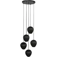 Steinhauer Hängeleuchte - schwarz - HaloSwap - metall textil - Ø 40cm - E27 - 4282ZW -