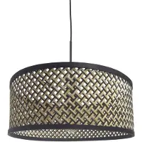 Steinhauer Hängeleuchte Sparkled Light, Geflechtschirm schwarz/holz