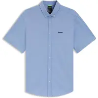 BOSS für Herren. 50555951 Hemd Regular Fit blau (XL), Lässig, Baumwolle, Kurzarm