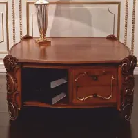Casa Padrino Luxus Barock Couchtisch Braun 90 cm - Barock Möbel - Italy