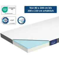 Genius Computer Technology Eazzzy Topper Classic 90x200cm Höhe 7 cm H2 H3 - orthopädische Matratzentopper für Matratze & Boxspringbett aus Gelschaum für Allergiker