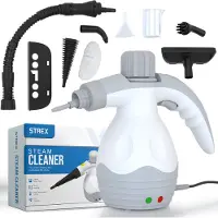 Strex 1200W Tragbarer Dampfreiniger mit 4 Druckleisten – Multifunktionaler Handdampfreiniger für das ganze Haus | Dampfreiniger für Fliesen, Teppiche & Möbel
