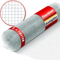 Floordirekt Drahtgitter verzinkt, feinmaschig 6,3 mm Volierendraht, Wühlmausschutz & Nagerschutz, Maschendrahtzaun Rolle zuschneidbar - 1 x 5 m