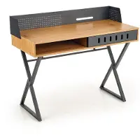 Halmar Schreibtisch B-43 - goldene Eiche / Schwarz
