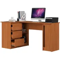 Akord Eck-Schreibtisch B20 links Erle und 4 Ablagen B155 x H77 x T85 cm