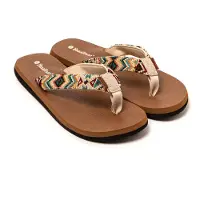 Brasileras Damen Zehensandalen mit rutschfester Sohle bequem schuhe für strand/schwimmbad/stadt beige 38 EU - UBINCA
