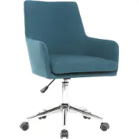 Miliboo - Design Bürosessel Stoff Blaugrün SHANA