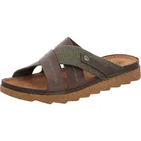 Rohde Herren Pantolette Leder Riemen gekreuzt Foggia-H 5971, Größe:41 EU, Farbe:Braun