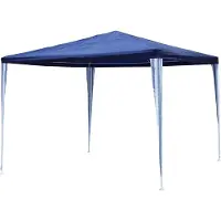 Linder Exclusiv GmbH Pavillon Metall 3x3m blau/weiß PE Gartenpavillon Festzelt Zelt Pavilion
