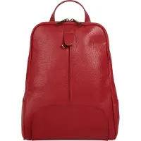 Samantha Look Cityrucksack , Damen, Gr. B/H/T: 20cm x 32cm x 6cm, onesize, rot, Leder, Rindsleder, leicht glänzend, unifarben, Rucksäcke Cityrucksack, echt Leder, Made in Italy