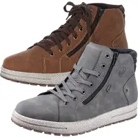 Rieker Herren High Sneaker Grau Kunstleder wasserfest warm Größe: 43