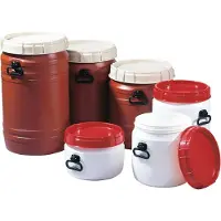CurTec Deutschland Weithalsfass 34 l weiß mit rotem Deckel - 6950-91-046