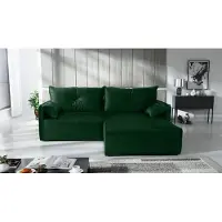 Fun-Möbel Ecksofa mit Schlaffunktion HUNTER XS in Stoff Royal Grün Ottomane Rechts