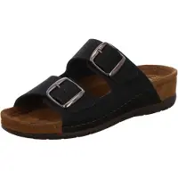 Rohde Pantolette "Rodigo-40", Damen, Gr. 42, Textil, schwarz, Nubukleder, Schuhe Pantolette, Hausschuh, Sandale, Komfortschuh mit Keilabsatz, Topseller