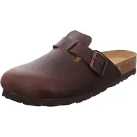 Rohde Herren Clog Pantolette Leder Schnalle bequem Grado 6698, Größe:40 EU, Farbe:Braun