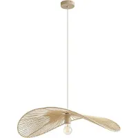 LINDBY Hängeleuchte Valdorin, beige, Papier, Länge 75 cm