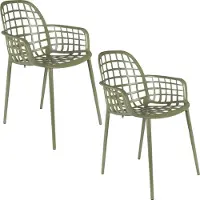 Zuiver Albert Kuip Gartenstuhl mit Armlehne Grün - 2 er Set