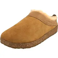 Iesse Schuh Haflinger Damen Hausschuh Herren Pantoffel Lammfell Leder Clog Snowbird 713015, Größe:45 EU, Farbe:Braun