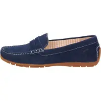 Sioux Slipper "Carmona-700", Damen, Gr. 44 (UK 9 1/2), blau (dunkelblau), Obermaterial: 100% Kalbsveloursleder CAVL. 100% Gummi rubber., Schuhe Slipper