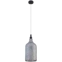 LINDBY Hängeleuchte Drakar, 1-flg., grau, Glas, Ø 19,5 cm