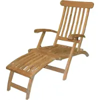 Linder Exclusiv GmbH LEX Deck Chair aus Teakholz, 60 x 93 x 150 cm
