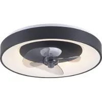JUST LIGHT LED-Deckenventilator Venika, schwarz CCT, Fernbed. Ø 48,6 cm