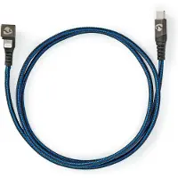 Nedis GCTB39650AL10, 1 m, Lightning, USB C, Männlich, Männlich, Schwarz, Blau