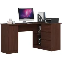 Akord Eck-Schreibtisch B20 rechts Wenge und 4 Ablagen B155 x H77 x T85 cm